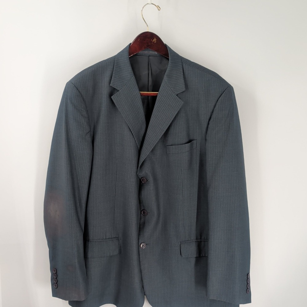 Vintage‎ Giorgio Fiorelli Pine Striped 2-Piece Set Suit Jacket & Pants Gray 46